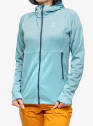 Bluza trekkingowa damska Haglofs Skuta Hood. Niebieskie bluzy sportowe damskie Haglöfs, m, bez wzorów, z materiału, bez ramiączek, długie, z kapturem. Za 493.99 zł.