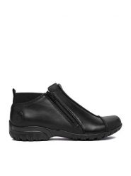 Rieker Botki CEO-L4653-00 Czarny. Czarne botki damskie Rieker, ze skóry, bez obcasa, na płaskiej podeszwie, bez zapięcia. Za 379.99 zł.