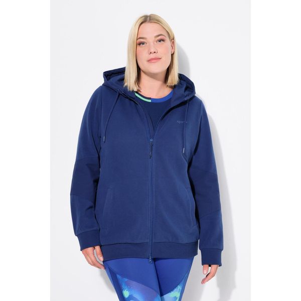 Damskie Kurtka z kapturem wstawki tkane kaptur 2-kierunkowy zamek błyskawiczny. Niebieskie kurtki damskie Ulla Popken, plus size, bez wzorów, z bawełny, z kapturem. W wyprzedaży za 300.99 zł.