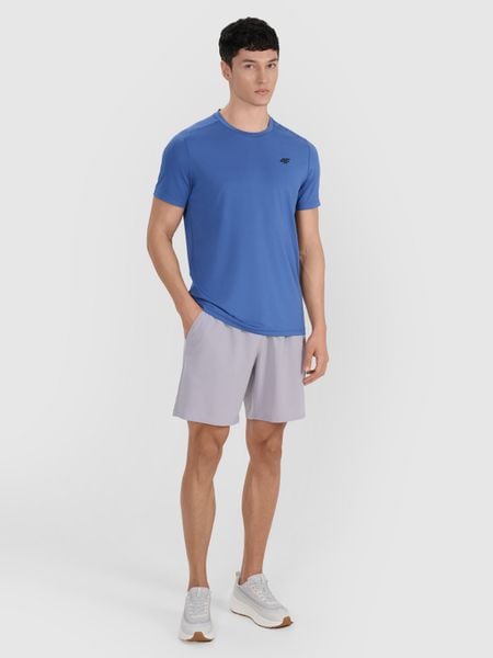 4F Spodenki treningowe szybkoschnące męskie - szare M. Szare szorty sportowe męskie 4f, l, z dzianiny, na fitness i siłownię. Za 99.99 zł.