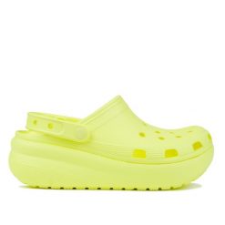 Klapki damskie sportowe na platformie Crocs CLASSIC. Żółte klapki damskie CLASSIC, bez wzorów, bez obcasa, na platformie. W wyprzedaży za 189.00 zł.