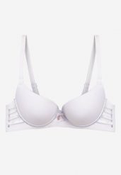 Biały Biustonosz z Efektem Push Up Dimaries. Białe biustonosze Born2be, bez wzorów, z jeansu. Za 34.99 zł.