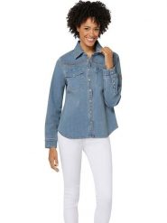 WITT WEIDEN Bluzka dżinsowa w kolorze niebieskim rozmiar: 42. Niebieskie bluzki damskie WITT WEIDEN, bez wzorów, bez kołnierzyka, bez ramiączek. Za 87.61 zł.