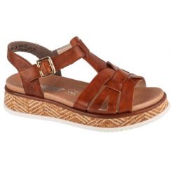 Sandały Rieker Sandals W0853-24 brązowe. Brązowe sandały damskie bez wzorów, z gumy, bez obcasa. Za 458.23 zł.