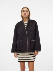 Vero Moda Kurtka przejściowa w kolorze czarnym rozmiar: XL. Czarne kurtki damskie Vero Moda, xl, bez wzorów, ze skóry, bez kaptura. Za 118.56 zł.