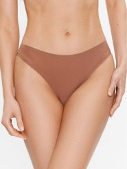 Chantelle Stringi Soft Stretch C26490 Beżowy. Brązowe stringi damskie Chantelle, bez wzorów, z syntetyku. Za 99.99 zł.