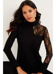 Milan Kiss Bluzka w kolorze czarnym rozmiar: S. Czarne bluzki damskie Milan Kiss, s, bez wzorów, z koronki, bez kołnierzyka, bez ramiączek. Za 104.99 zł.