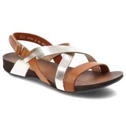 Brązowe Sandały Armodo Modne Obuwie Damskie. Brązowe sandały damskie Armodo, bez wzorów, z jeansu, bez obcasa. Za 269.00 zł.