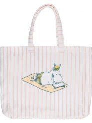 Moomin Torba plażowa w kolorze jasnoróżowo-białym - 42 x 44 cm rozmiar: onesize. Białe torebki klasyczne damskie Moomin, bez wzorów, z bawełny, bez dodatków. Za 135.81 zł.