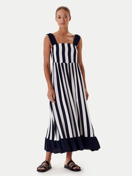 Tatuum Sukienka letnia Daliana 1 T2510.212 Granatowy Relaxed Fit. Niebieskie sukienki damskie Tatuum, na lato, bez wzorów, z wiskozy, bez kołnierzyka, bez ramiączek. Za 399.99 zł.