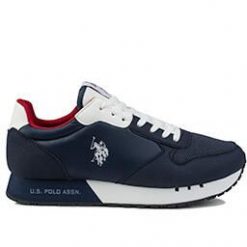 Buty sneakersy męskie U.S. Polo Assn. Białe buty sportowe na co dzień męskie U.S. Polo Assn., z denimu, bez zapięcia, trekkingowe. Za 199.00 zł.