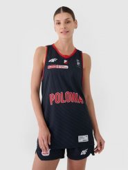 4F Koszulka meczowa replika wyjazdowa z sezonu 2024/25 damska 4F x Polonia Warszawa - multikolor L. Bluzki sportowe damskie 4f, l, bez wzorów, z dzianiny, bez ramiączek. Za 199.99 zł.