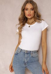 Biały T-shirt Ariema. Białe t-shirty damskie Renee, l, bez wzorów, z dzianiny, bez kołnierzyka. Za 24.99 zł.