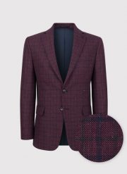 PAKO LORENTE – Bordowa marynarka casualowa w kratkę. Czerwone marynarki męskie Pako Lorente, bez wzorów. Za 329.99 zł.