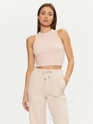 Guess Top V3GP19 K8RT2 Różowy Slim Fit. Czerwone topy damskie Guess, xl, z aplikacjami, z wiskozy, bez kołnierzyka. Za 109.99 zł.