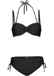 Bikini z biustonoszem typu balkonetka z dodatkowym wiązaniem z tyłu na szyi (2 części). Czarne bikini damskie bonprix, bez wzorów. Za 114.99 zł.