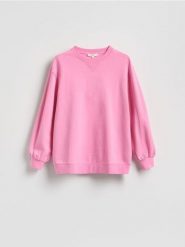 Bluza z nadrukiem na plecach - różowy. Czerwone bluzy bez kaptura damskie Reserved, l, z bawełny. Za 139.99 zł.