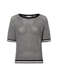 Comma casual identity koszulka z dzianiny Kobiety Bawełna czarny, 38. Czarne t-shirty damskie comma casual identity, bez wzorów, z bawełny, bez kołnierzyka. Za 229.95 zł.