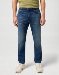 WRANGLER LARSTON MĘSKIE SPODNIE JEANSOWE JEANSY DŻINSY HARE BLUE 112350848 W18S017969. Niebieskie jeansy męskie Wrangler. Za 229.99 zł.