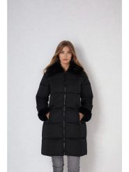 Jessica Simpson Płaszcz zimowy w kolorze czarnym rozmiar: M. Czarne płaszcze damskie Jessica Simpson, na zimę, m, bez wzorów, z puchu. Za 173.99 zł.