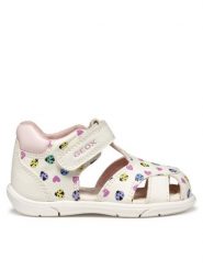 Geox Sandały B Sandal Zapito B556FB 000BC C0653 Biały. Białe sandały dziewczęce Geox, ze skóry, bez zapięcia. Za 139.99 zł.
