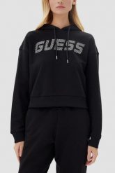 GUESS Сzarna bluza damska z cyrkoniami Primula. Czarne bluzy z kapturem damskie Guess, s. W wyprzedaży za 246.99 zł.
