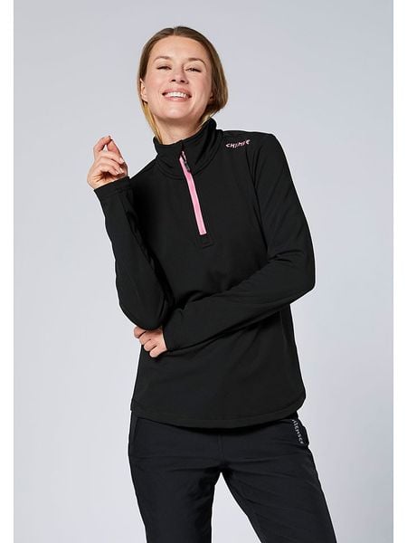 Chiemsee Bluza polarowa w kolorze czarno-jasnoróżowym rozmiar: XL. Czarne bluzy bez kaptura damskie Chiemsee, xl, z polaru. Za 156.98 zł.