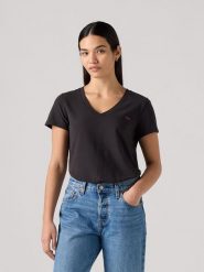 Levi's Koszulka w kolorze czarnym rozmiar: XS. Czarne bluzki damskie Levi's, s, bez wzorów, z bawełny, bez kołnierzyka. Za 48.73 zł.