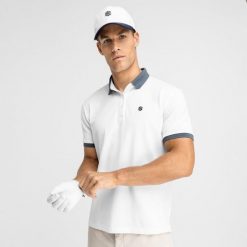 Koszulka polo golf męska Ppique Pinehurst. Białe koszulki polo męskie SIROKO, m, bez wzorów, prążkowane, bez ramiączek. Za 211.00 zł.
