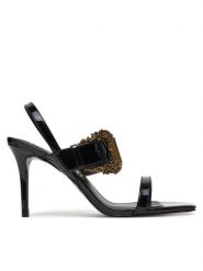 Versace Jeans Couture Sandały 78VA3S71 Czarny. Czarne sandały damskie Versace Jeans Couture, bez wzorów, z jeansu, bez obcasa, na szpilce. Za 579.99 zł.