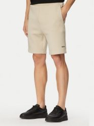 BOSS Szorty sportowe JT_Globe 50558970 Beżowy jasny Regular Fit. Brązowe szorty męskie Boss, bez wzorów, z syntetyku, sportowe. Za 599.99 zł.