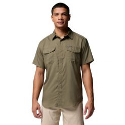 Koszula sportowa męska Utilizer II Solid Short Sleeve Shirt. Zielone koszule męskie Columbia, m, bez wzorów, z materiału, bez kołnierzyka, bez ramiączek. Za 199.99 zł.