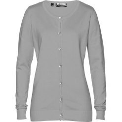 Sweter rozpinany bonprix jasnoszary melanż. Szare kardigany damskie bonprix, bez wzorów. Za 69.99 zł.