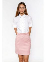 Nife Bluzka w kolorze białym rozmiar: 40. Białe bluzki damskie Nife, bez wzorów, bez kołnierzyka, bez ramiączek. Za 163.26 zł.