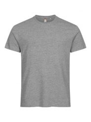 Clique Basic-T T-shirt męska — dopasowany krój, szary melanż – grey melange. Białe t-shirty męskie CLIQUE, m, bez wzorów, z bawełny, bez kołnierzyka. Za 82.57 zł.