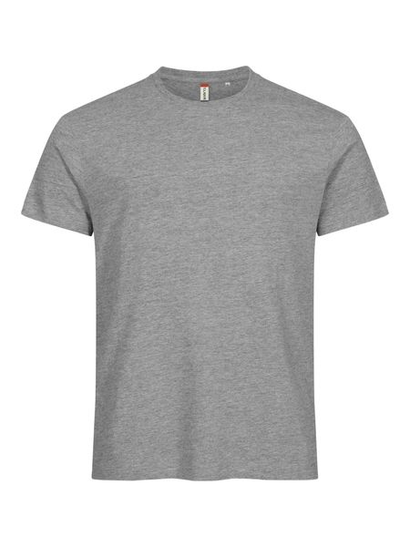 Clique Basic-T T-shirt męska — dopasowany krój, szary melanż – grey melange. Białe t-shirty męskie CLIQUE, m, bez wzorów, z bawełny, bez kołnierzyka. Za 82.57 zł.