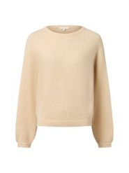Opus sweter z dzianiny z wełną i moherem - Pemine Kobiety Sztuczne włókno beżowy, 42. Brązowe swetry klasyczne damskie Opus, z dzianiny, bez kołnierzyka. Za 229.95 zł.