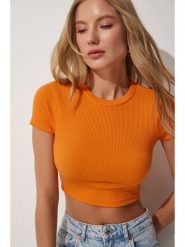 Happiness Istanbul Koszulka w kolorze pomarańczowym rozmiar: M. Pomarańczowe bluzki damskie Happiness Istanbul, m, bez wzorów, bez kołnierzyka, bez ramiączek. Za 52.99 zł.