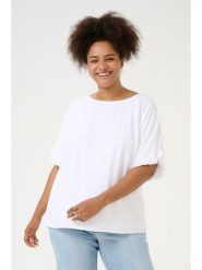 KAFFE curve Bluzka w kolorze białym rozmiar: 48. Białe bluzki damskie KAFFE curve, bez wzorów, bez kołnierzyka, bez ramiączek. Za 104.99 zł.