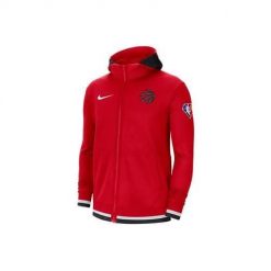 Bluza treningowa męska Nike Nba Toronto Raptors Dri-fit Showtime. Czerwone bluzy sportowe męskie Nike, bez wzorów, sportowe, bez kołnierzyka, bez ramiączek. Za 499.00 zł.