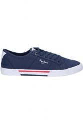 Trampki męskie sportowe Pepe Jeans BRADY MEN BASIC. Białe trampki i tenisówki męskie Pepe Jeans, bez wzorów, z gumy, bez zapięcia. Za 198.00 zł.