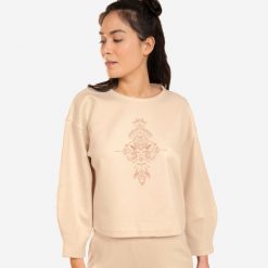 Bluza do jogi damska Kimjaly. Brązowe bluzy sportowe damskie KIMJALY, l, bez wzorów, z bawełny, bez ramiączek, bez kaptura. Za 99.99 zł.