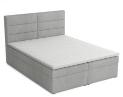 SELSEY Łóżko kontynentalne 180x200 cm Valdamone z pojemnikami i topperem jasnoszare welur łatwoczyszczący. Szare obuwie do biegania damskie SELSEY. Za 3,099.00 zł.