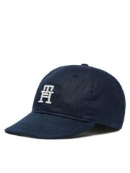 Tommy Hilfiger Czapka z daszkiem Summer Prep AU0AU01954 Granatowy. Niebieskie czapki dziecięce Tommy Hilfiger, bez wzorów, ze lnu. Za 79.99 zł.