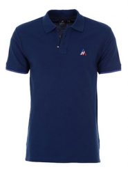 Peak Mountain Koszulka polo w kolorze granatowym rozmiar: XL. Niebieskie koszulki polo męskie Peak Mountain, xl, bez wzorów, z bawełny, bez ramiączek. Za 100.99 zł.