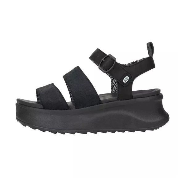 HeyDude Damskie Sandały Delray Buckle Classic. Czarne sandały damskie Hey dude, bez wzorów, z materiału, bez obcasa. Za 219.00 zł.