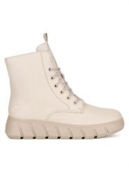 Rieker Trzewiki Y3501-60 Beżowy. Brązowe botki damskie Rieker, ze skóry, bez obcasa, na płaskiej podeszwie, bez zapięcia. Za 293.99 zł.