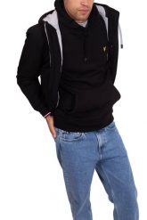 Bluza z kapturem Lyle & Scott Brushback. Czarne bluzy sportowe męskie LYLE AND SCOTT, bez wzorów, z materiału, eleganckie, bez kołnierzyka, bez ramiączek. Za 292.00 zł.