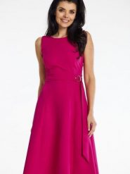 Sukienka Model A633 Fuksja - awama. Czerwone sukienki damskie Awama, na spotkanie biznesowe, l, bez wzorów, z elastanu, eleganckie, bez kołnierzyka, plus size, bez ramiączek, midi, dopasowane. Za 274.07 zł.