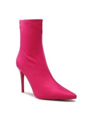 Jenny Fairy Botki LS5629-16 Różowy. Czerwone botki damskie Jenny Fairy, z materiału, bez obcasa, na szpilce, bez zapięcia. Za 139.99 zł.